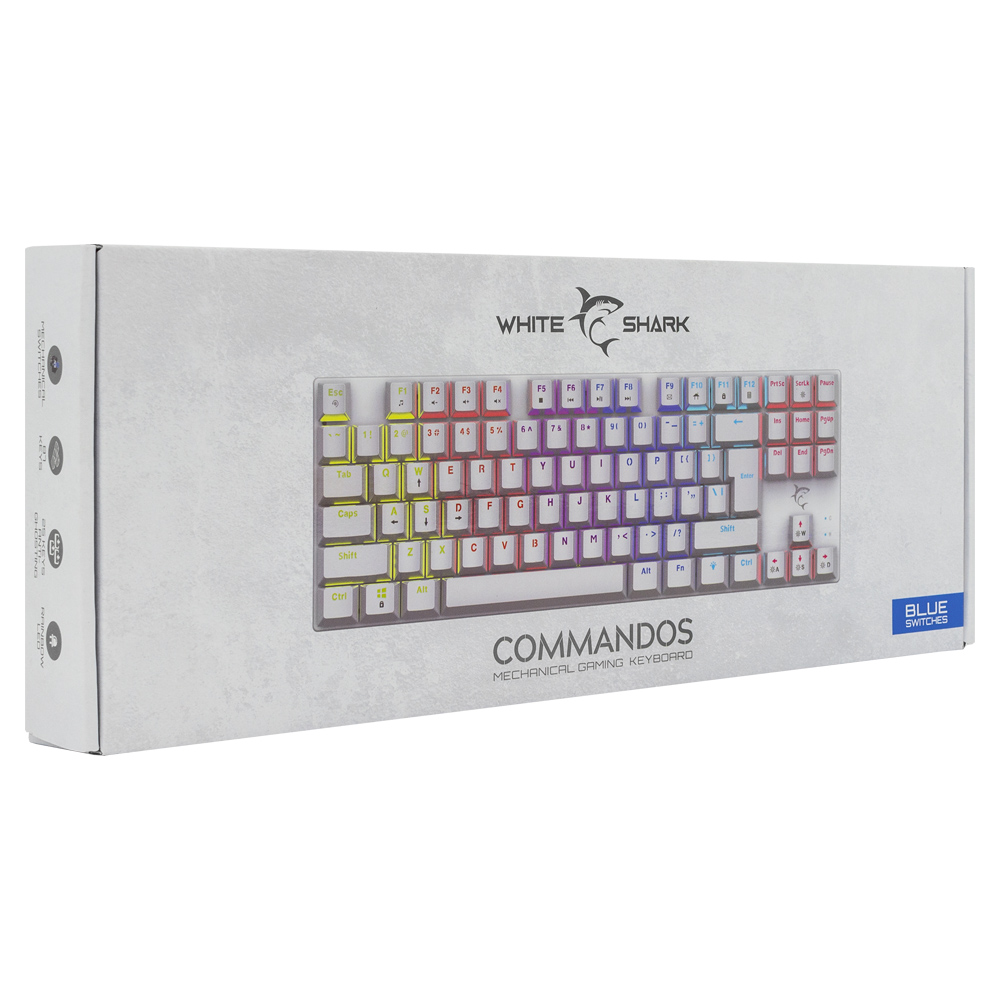 White Shark Commandos Blue Switch, White, US