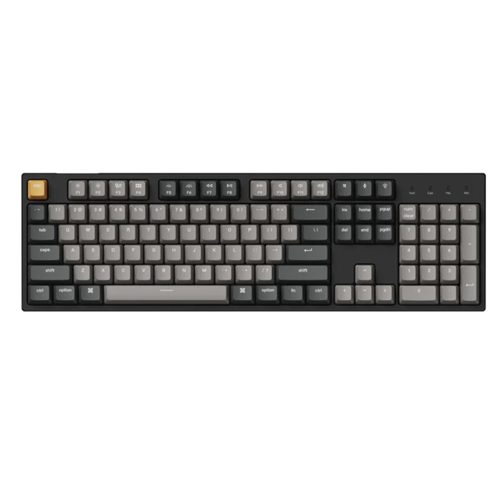 Keychron C2 Pro V2, Gateron G Pro Brown Switch (Hot-Swappable), Black, US