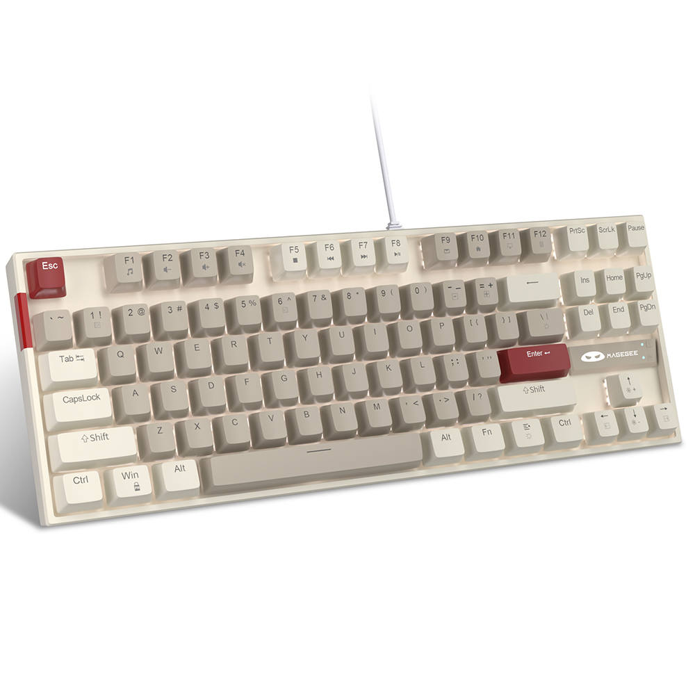 Magegee MK-STAR Retro Grey, White Lighting, Red Switch, US