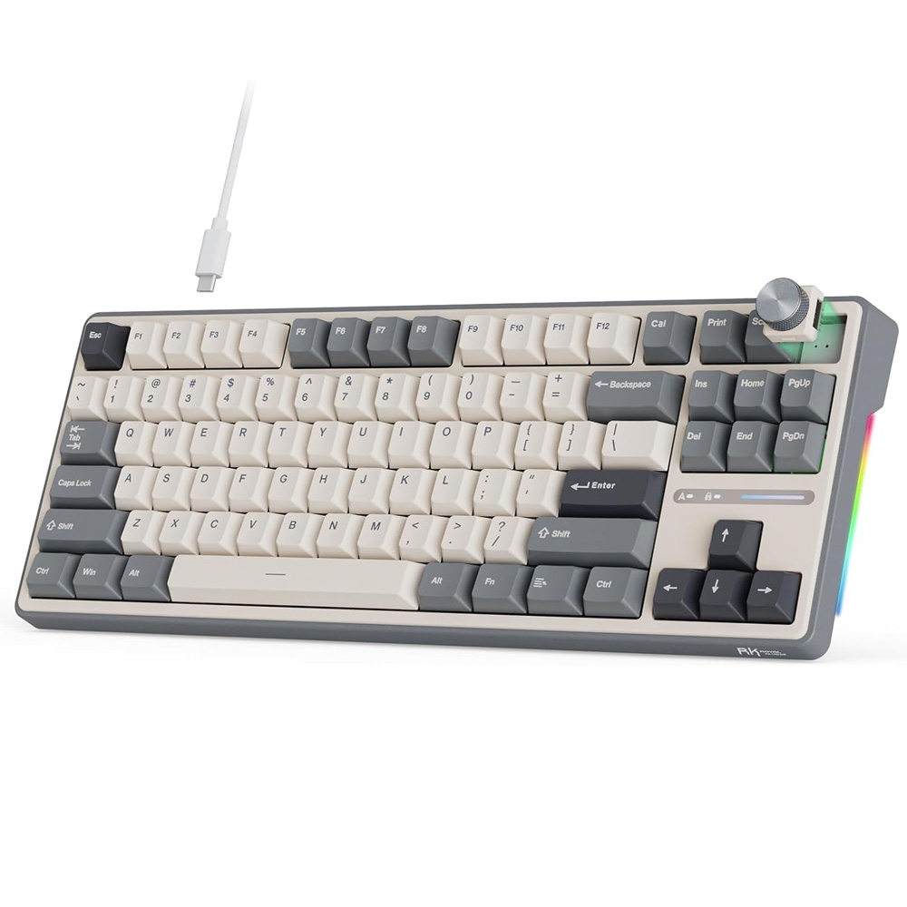 ROYAL KLUDGE R87 Pro Half Grey, Creamy Switch, US