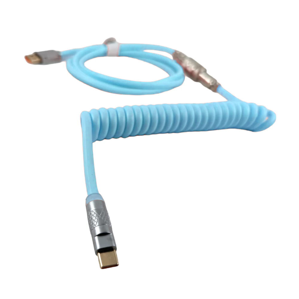 VGN PU Coiled Cable, Light Blue