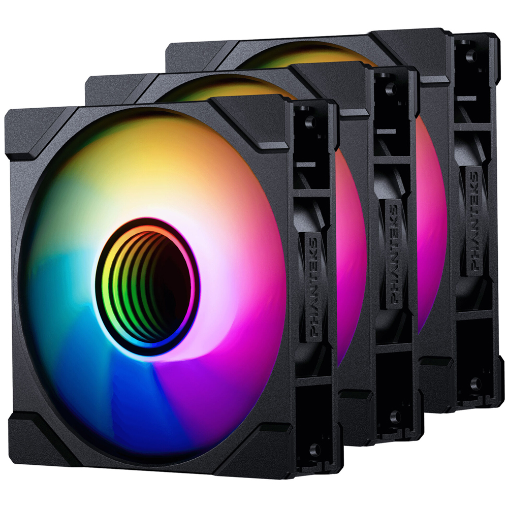 PHANTEKS M25 Gen2 PWM D-RGB Fan Reverse, 3-Pack, 120mm, Black