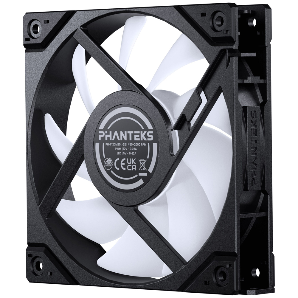 PHANTEKS M25 Gen2 PWM D-RGB Fan Reverse, 3-Pack, 120mm, Black