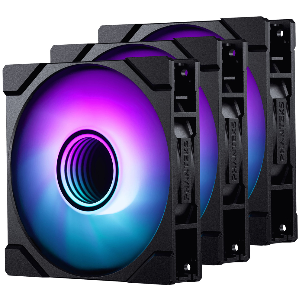 PHANTEKS M25 Gen2 PWM D-RGB Fan, 3-Pack, 120mm, Black