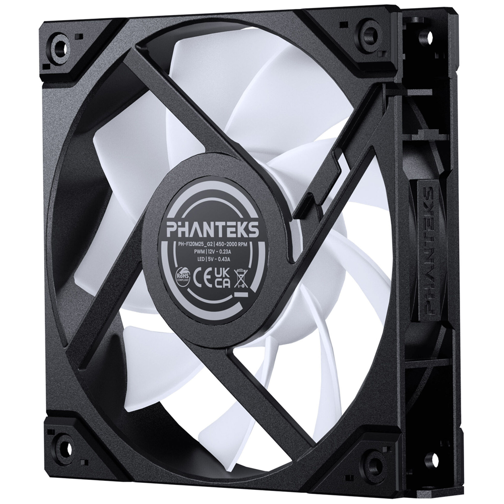 PHANTEKS M25 Gen2 PWM D-RGB Fan, 3-Pack, 120mm, Black