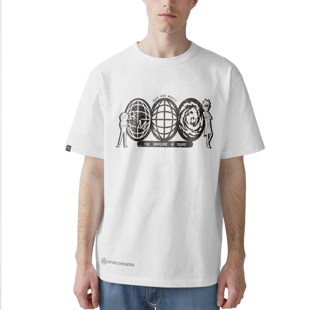 Rick and Morty T-shirt, The Universe is Yours, White, XL