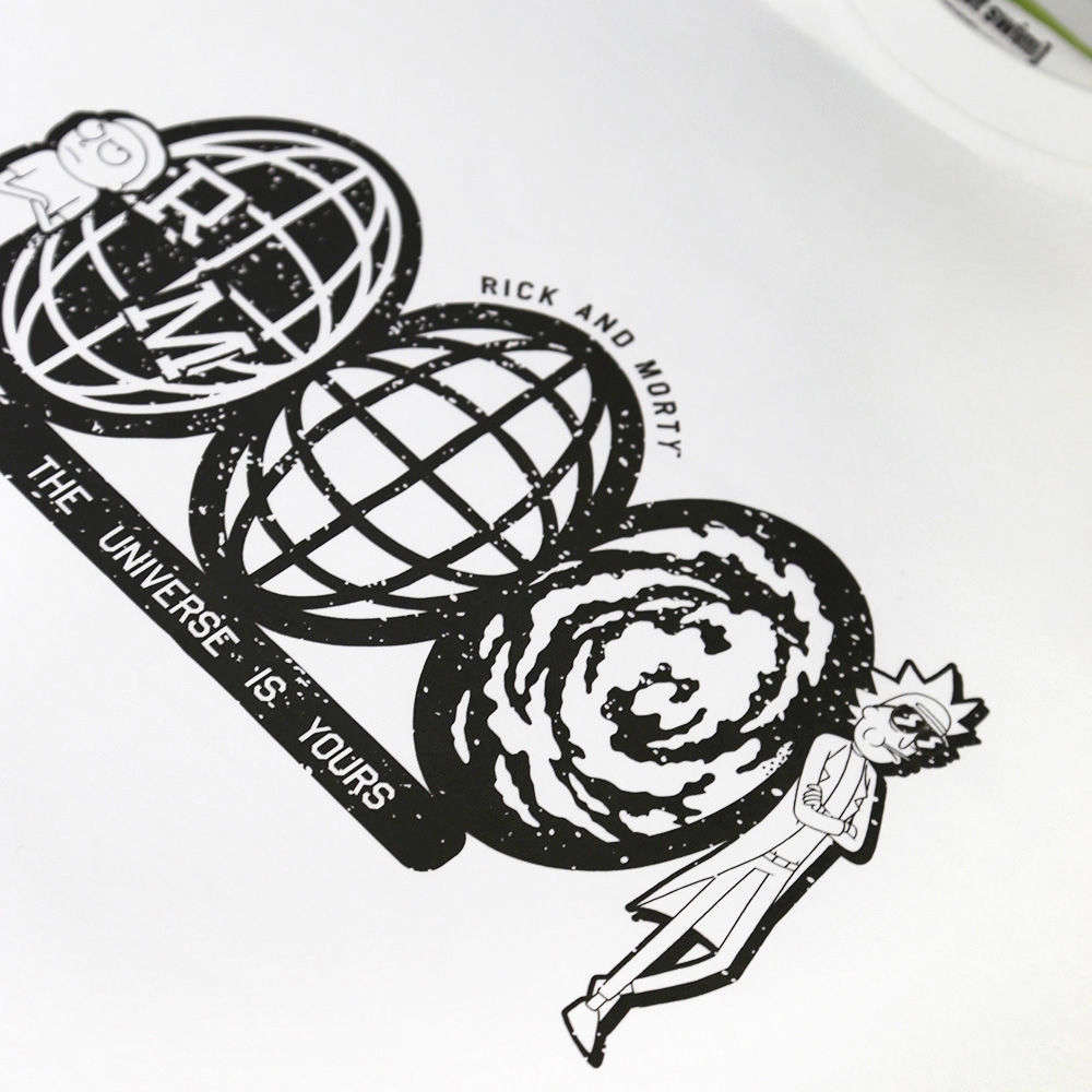 Rick and Morty T-shirt, The Universe is Yours, White, L