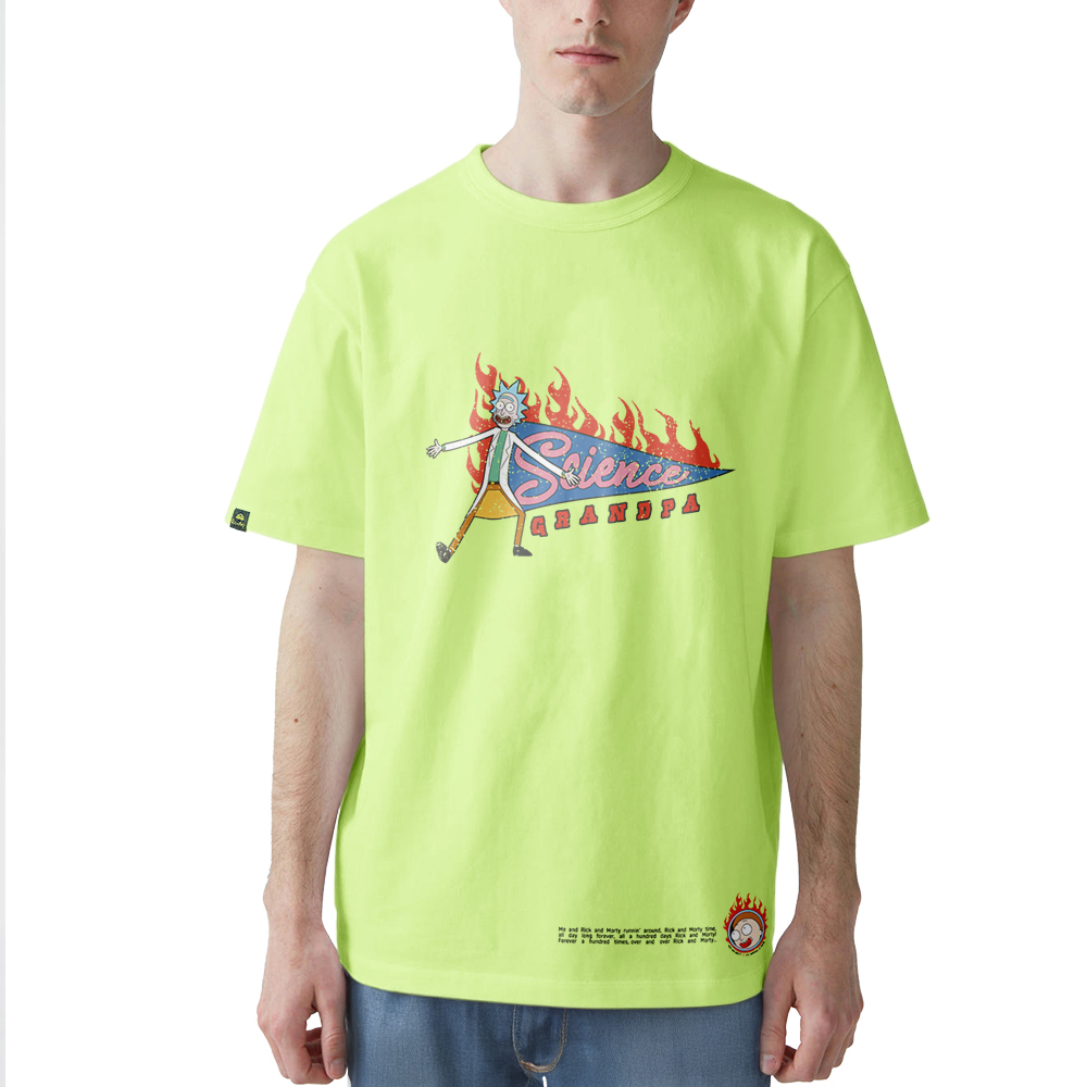 Rick and Morty T-Shirt, Science Grandpa, Light Green, L