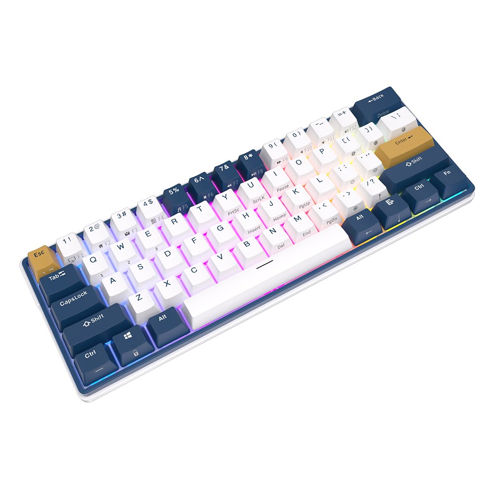 ROYAL KLUDGE RK61 Plus White, Brown Switch, US