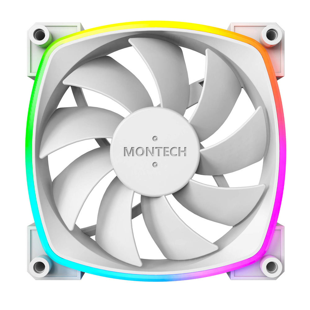 Montech AX120 PWM ARGB Fan, 3-pack, 120mm, White