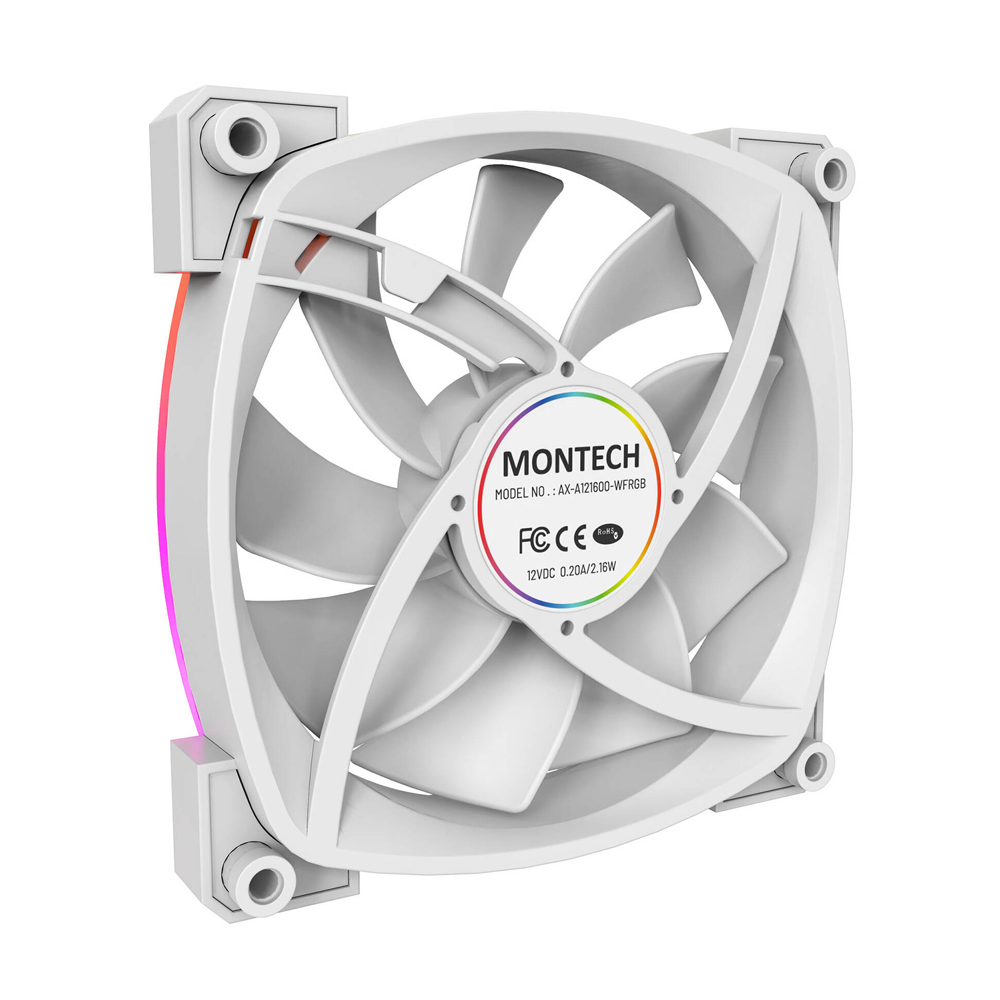 Montech AX120 PWM ARGB Fan, 3-pack, 120mm, White