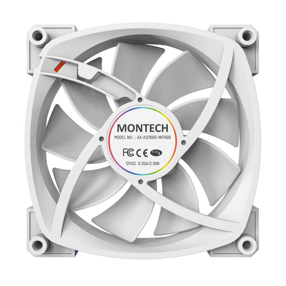 Montech AX120 PWM ARGB Fan, 3-pack, 120mm, White