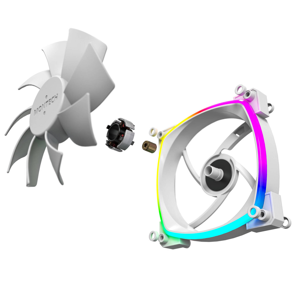 Montech AX120 PWM ARGB Fan, 3-pack, 120mm, White