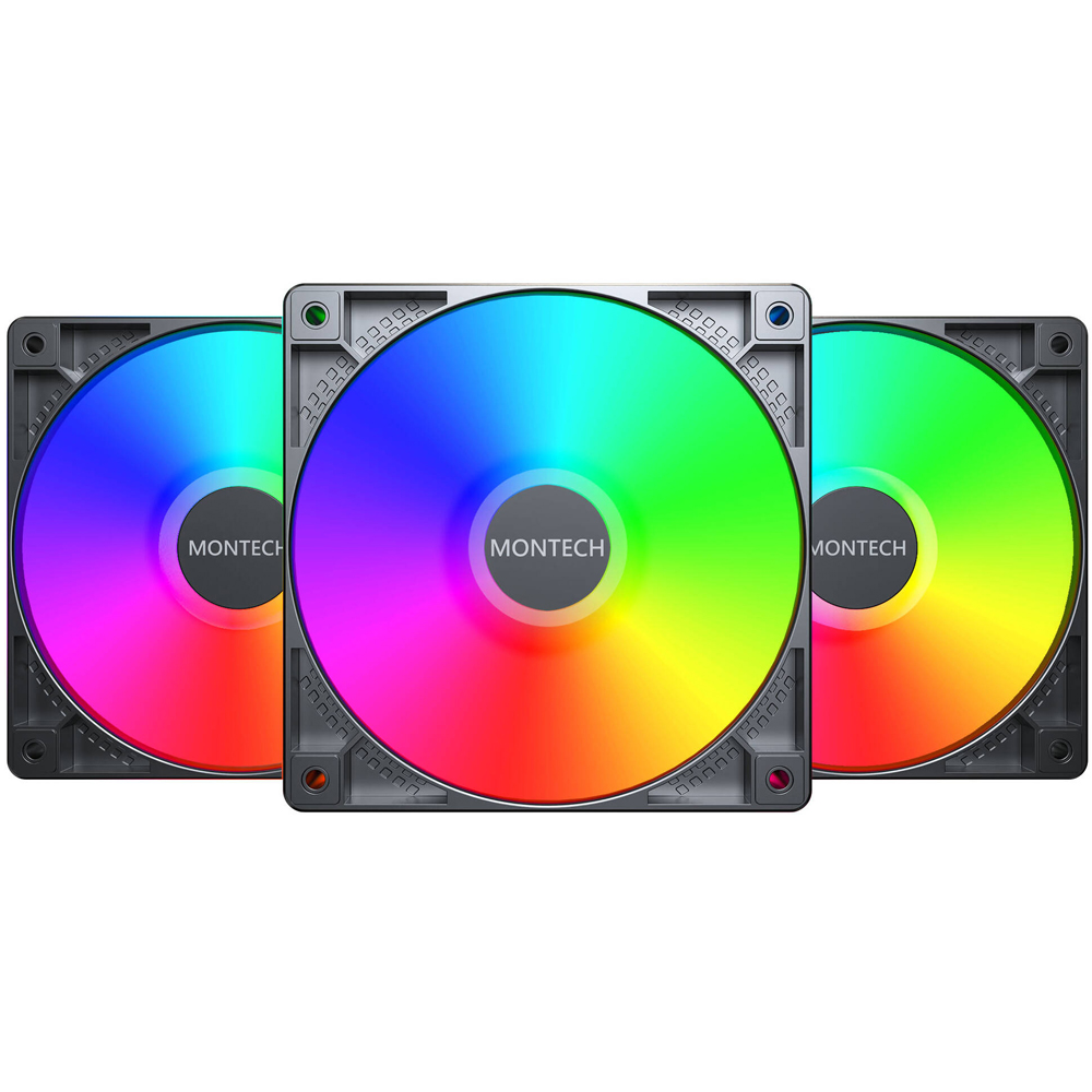 Montech GF120 PWM ARGB Fan, 3-Pack, 120mm, Black
