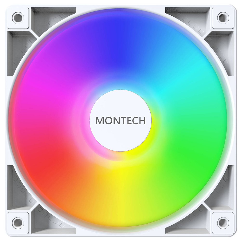 Montech GF120 PWM ARGB Fan, 3-Pack, 120mm, White