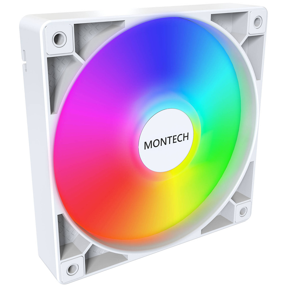 Montech GF120 PWM ARGB Fan, 3-Pack, 120mm, White