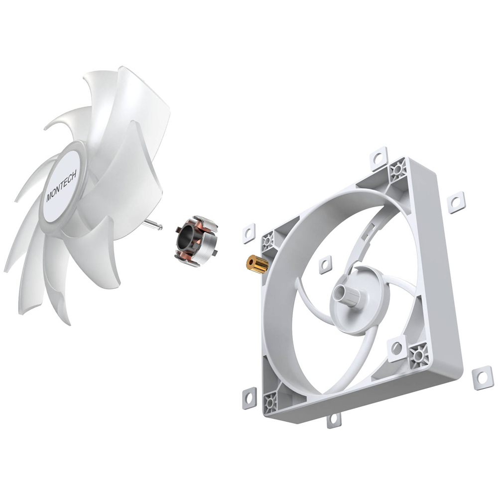 Montech GF120 PWM ARGB Fan, 3-Pack, 120mm, White