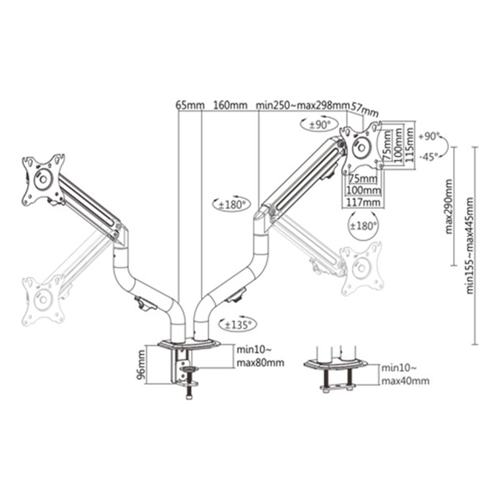 Gembird MA-DA2-02, 17-32"