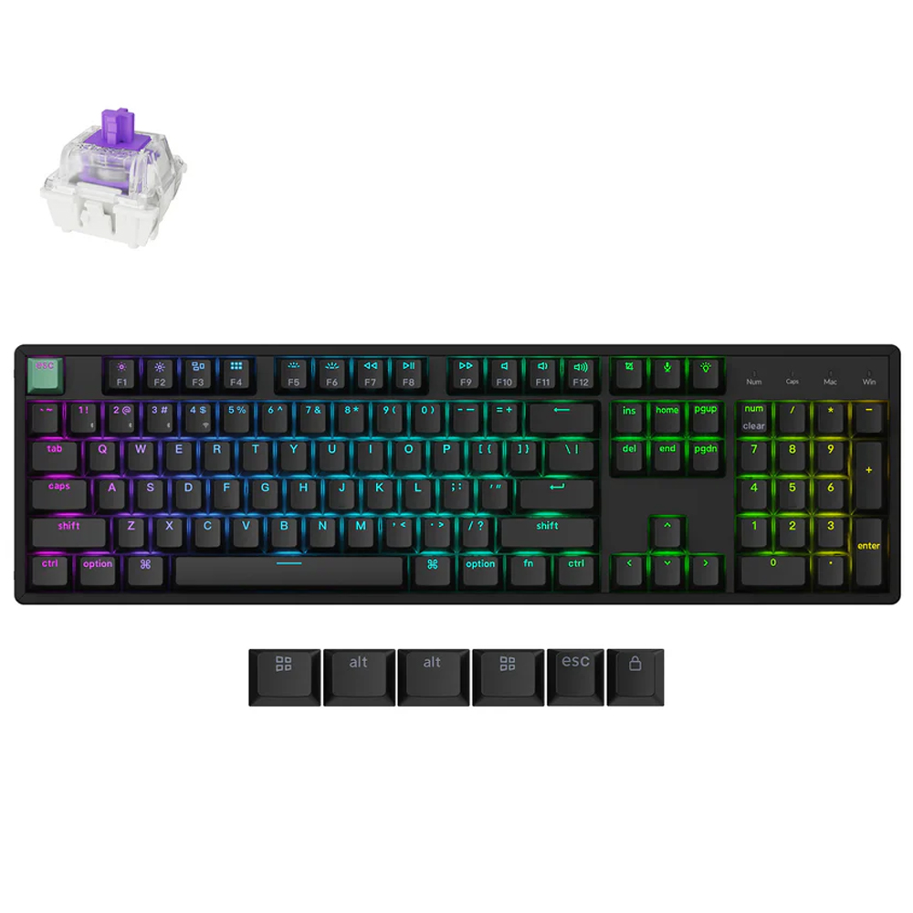 Keychron K10 HE, Gateron Double-Rail Magnetic Nebula Switch, Wireless, Black, US