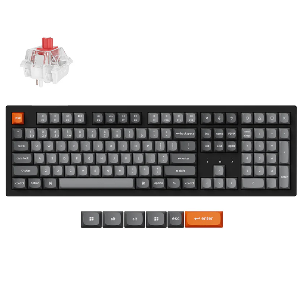 Keychron K10 MAX, Keychron Super Red Switch, Wireless, Black, US