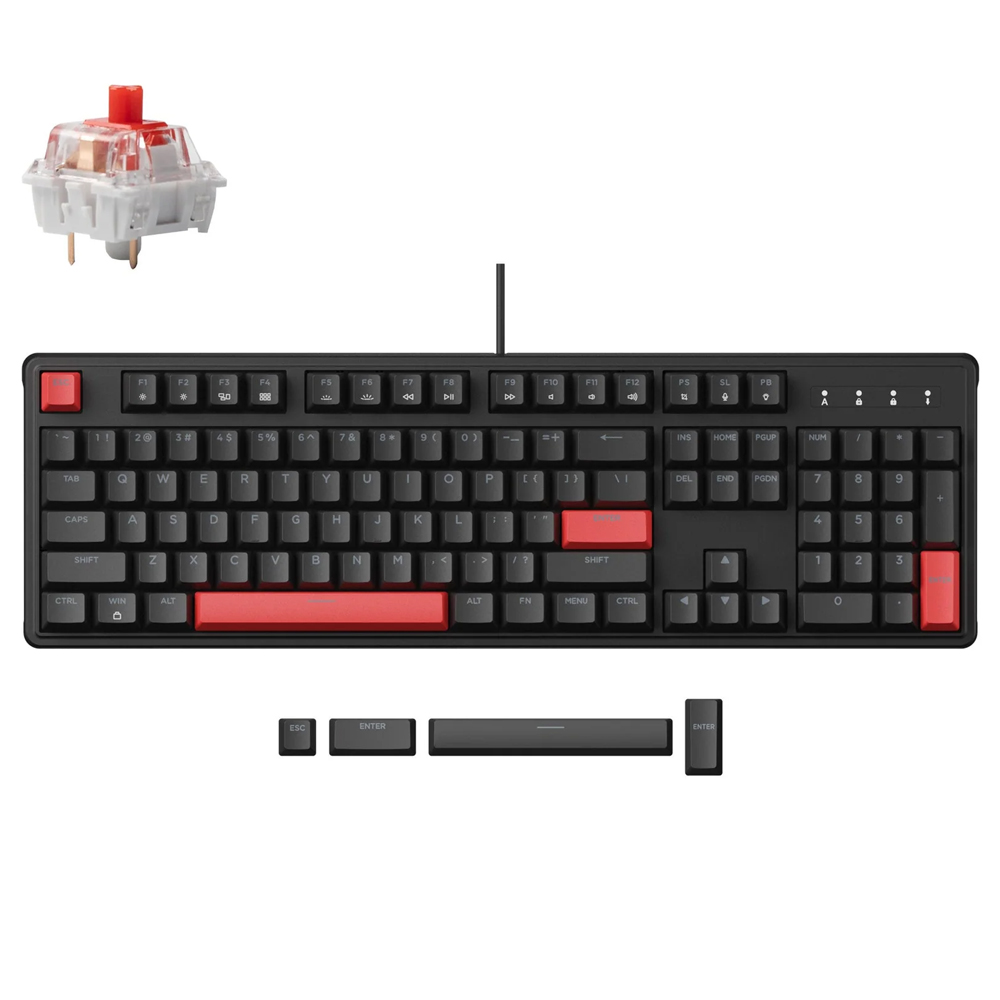 Lemokey X3, Keychron Red Switch, Black, US