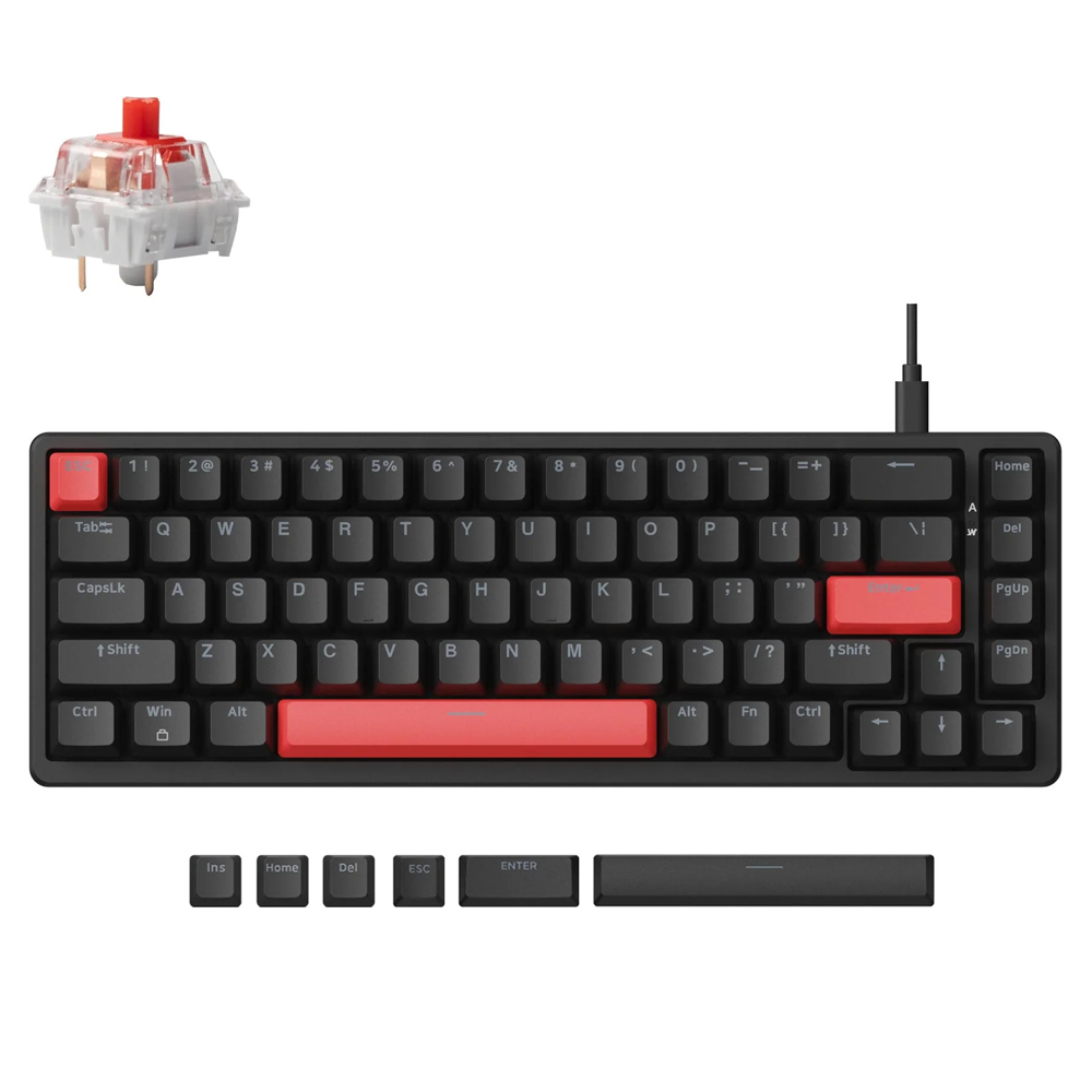 Lemokey X6, Red backlight, Keychron Red Switch, Black, US