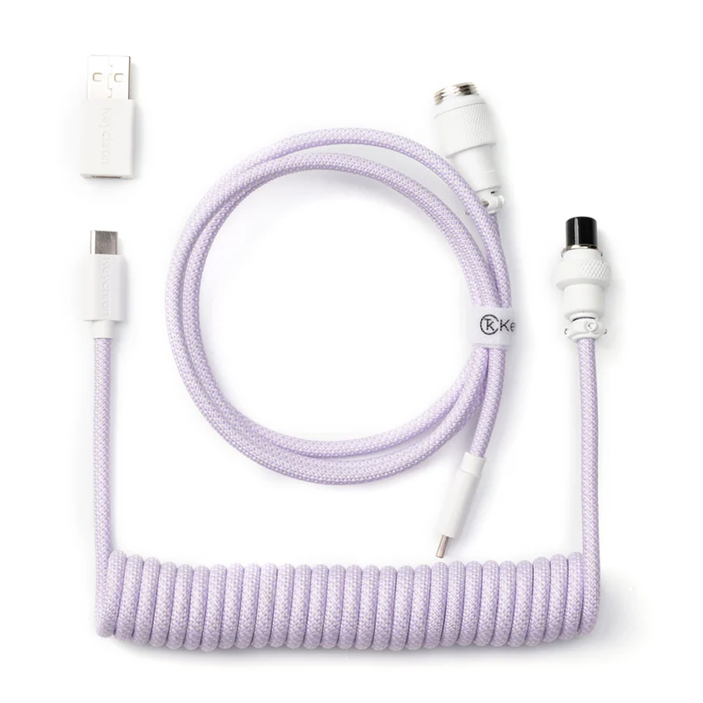 Keychron Coiled Type-C Cable, Light Purple