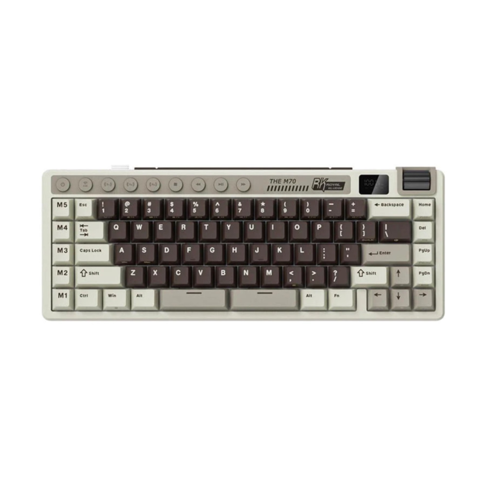 ROYAL KLUDGE M70 Mocha Grey, Creamy Switch, US