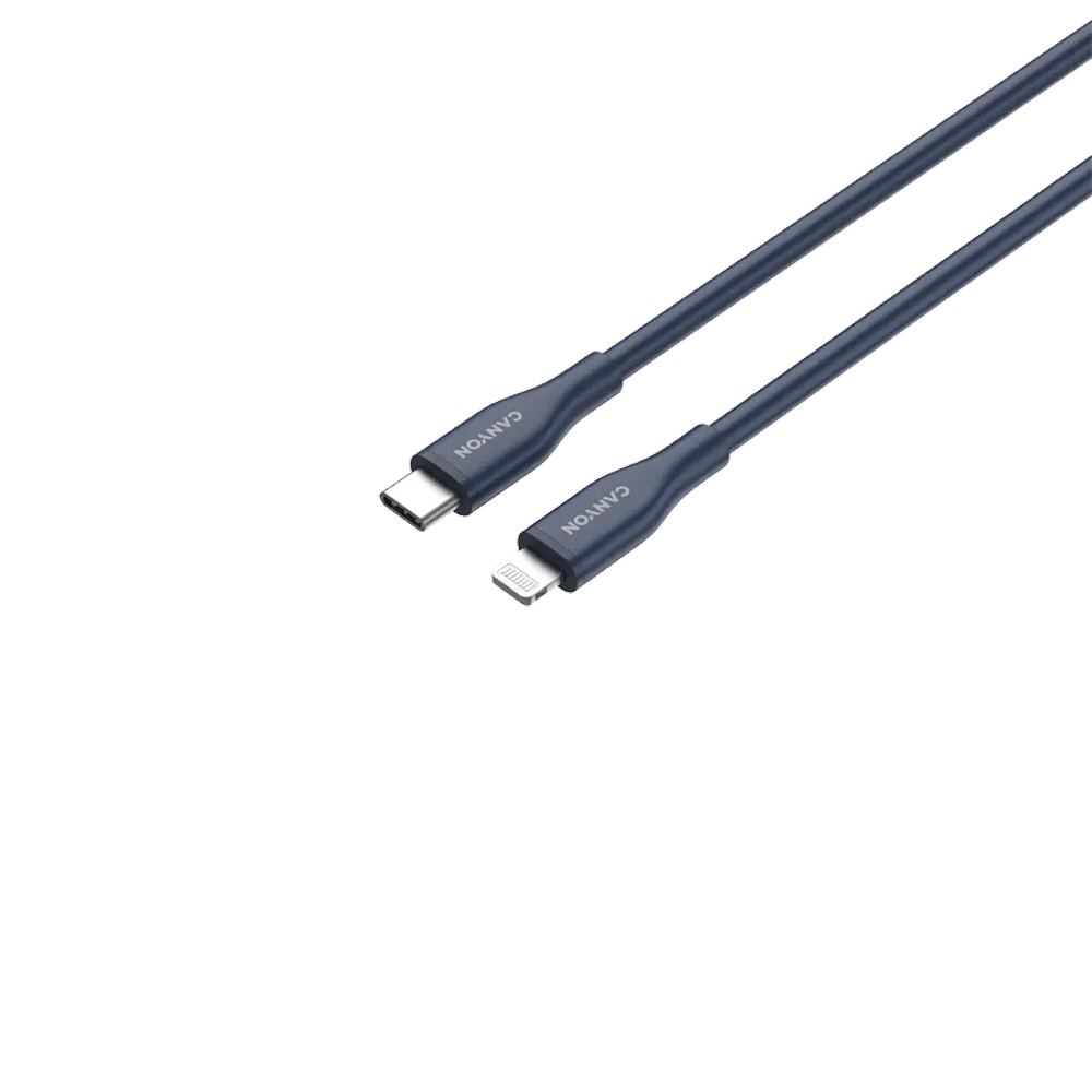 Canyon USB-C to Lightning Cable, Silicone, Blue