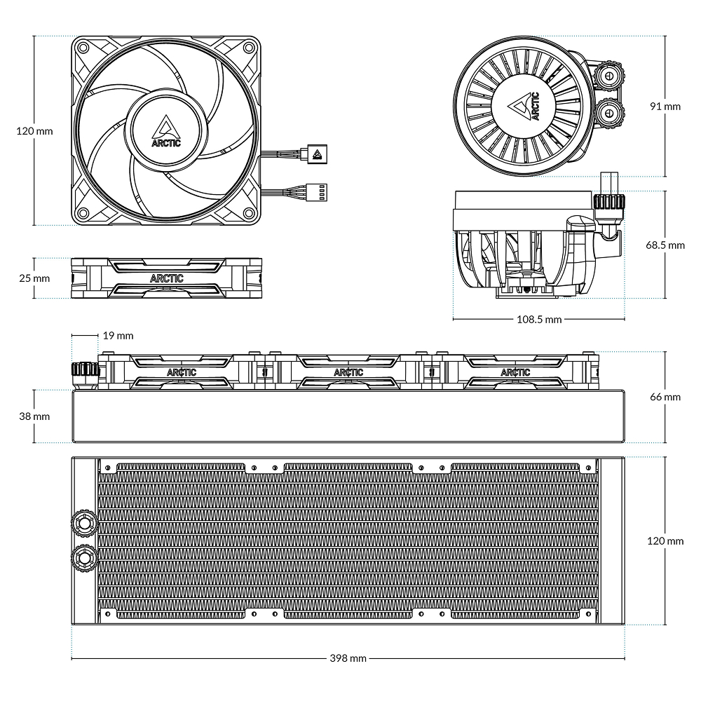 Arctic Liquid Freezer III Pro 360 ARGB AIO, Black