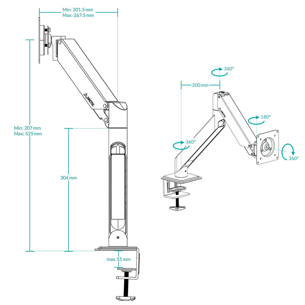 Arctic X1-3D Monitor Mount
