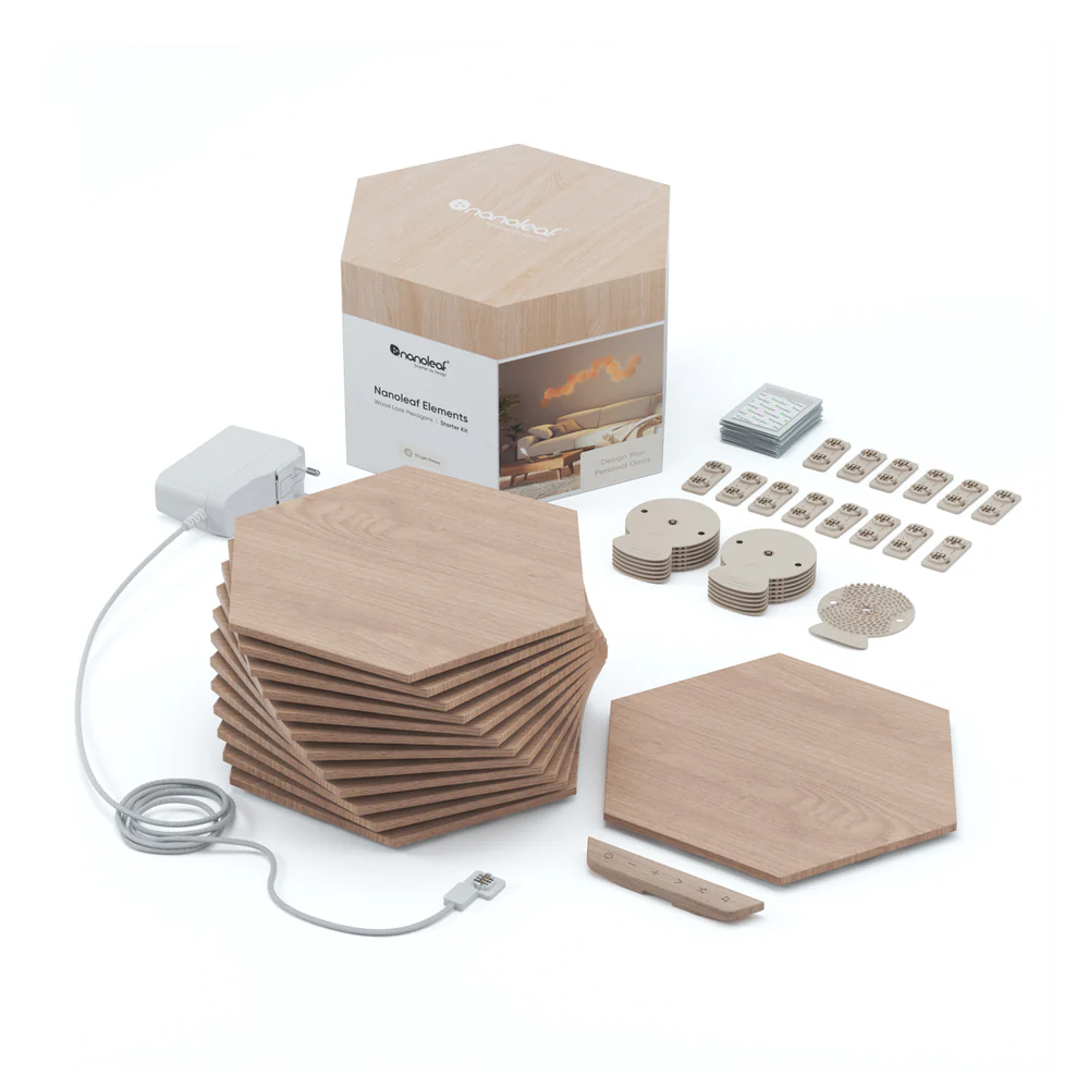 Nanoleaf Elements Wood Look Hexagons Starter Kit (13 panels)