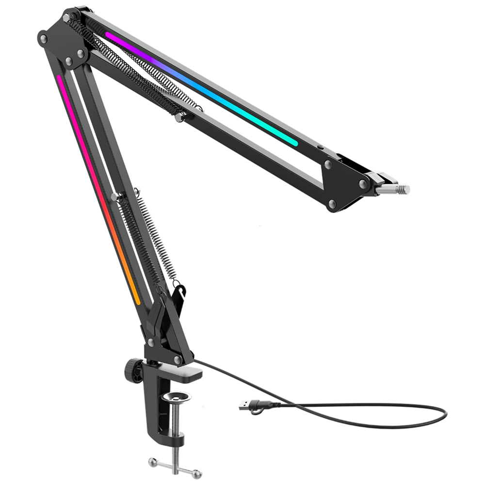 FIFINE AmpliGame BM38 RGB Boom Arm Stand Black