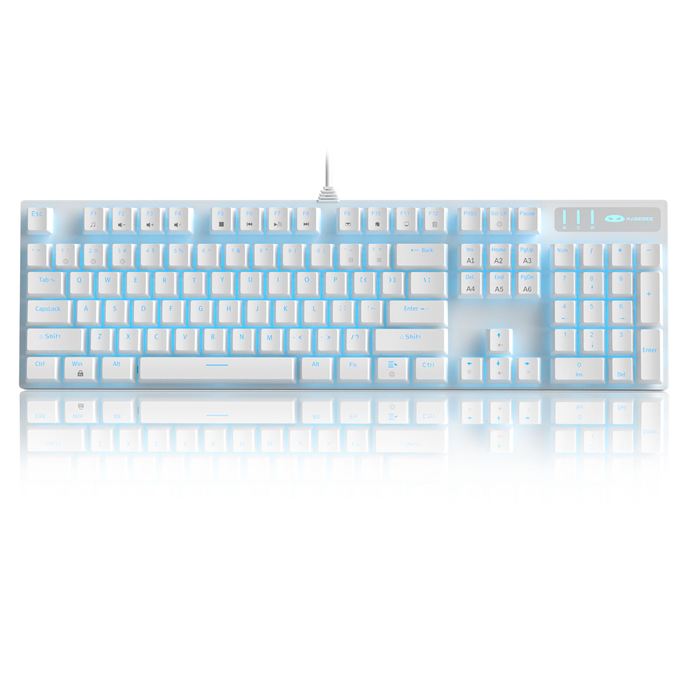 Magegee MK-STORM White, Blue Lighting, Blue Switch, US