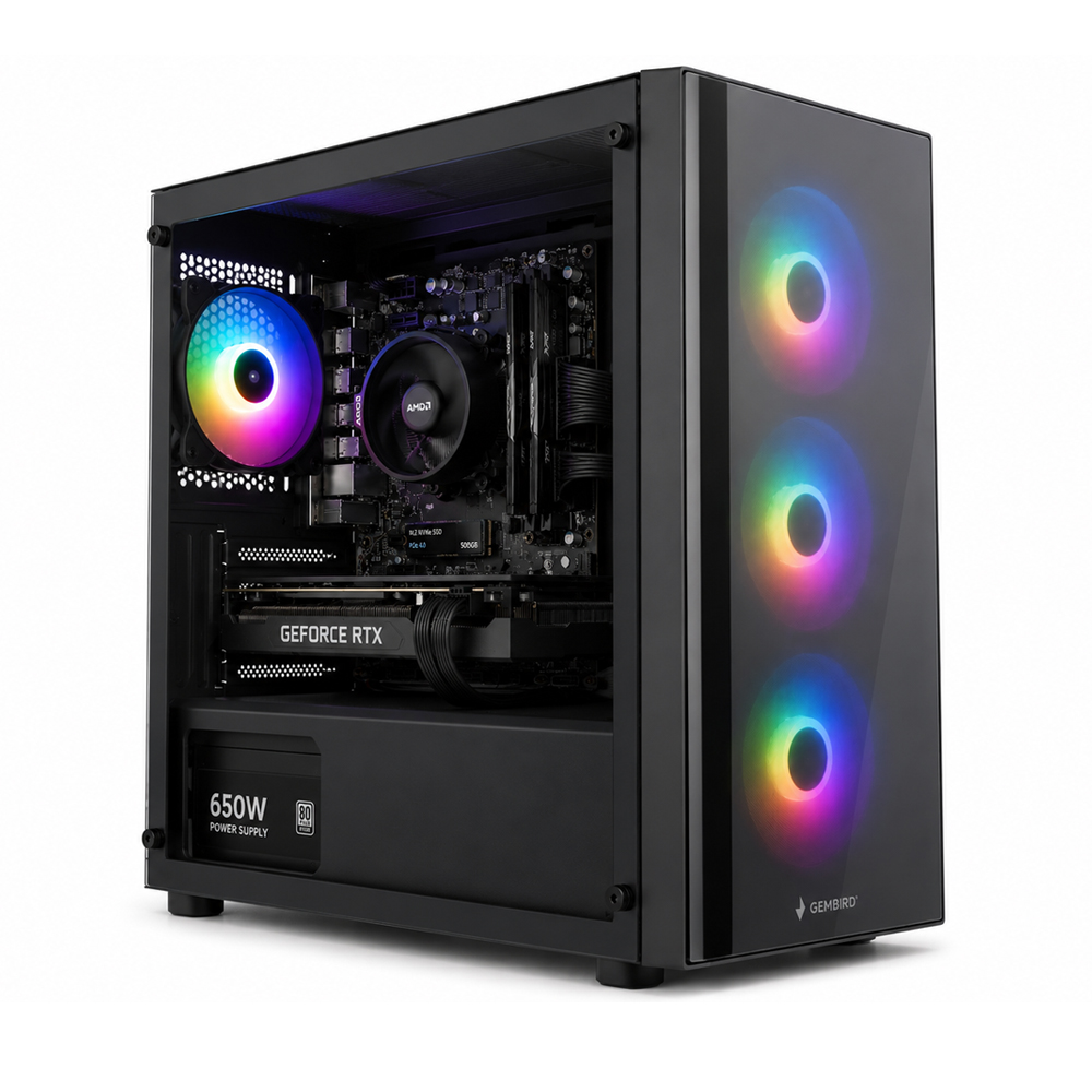 4GAMES FCL-2, AMD Ryzen 5 5500, RTX 5060, 16GB RAM, 500GB SSD