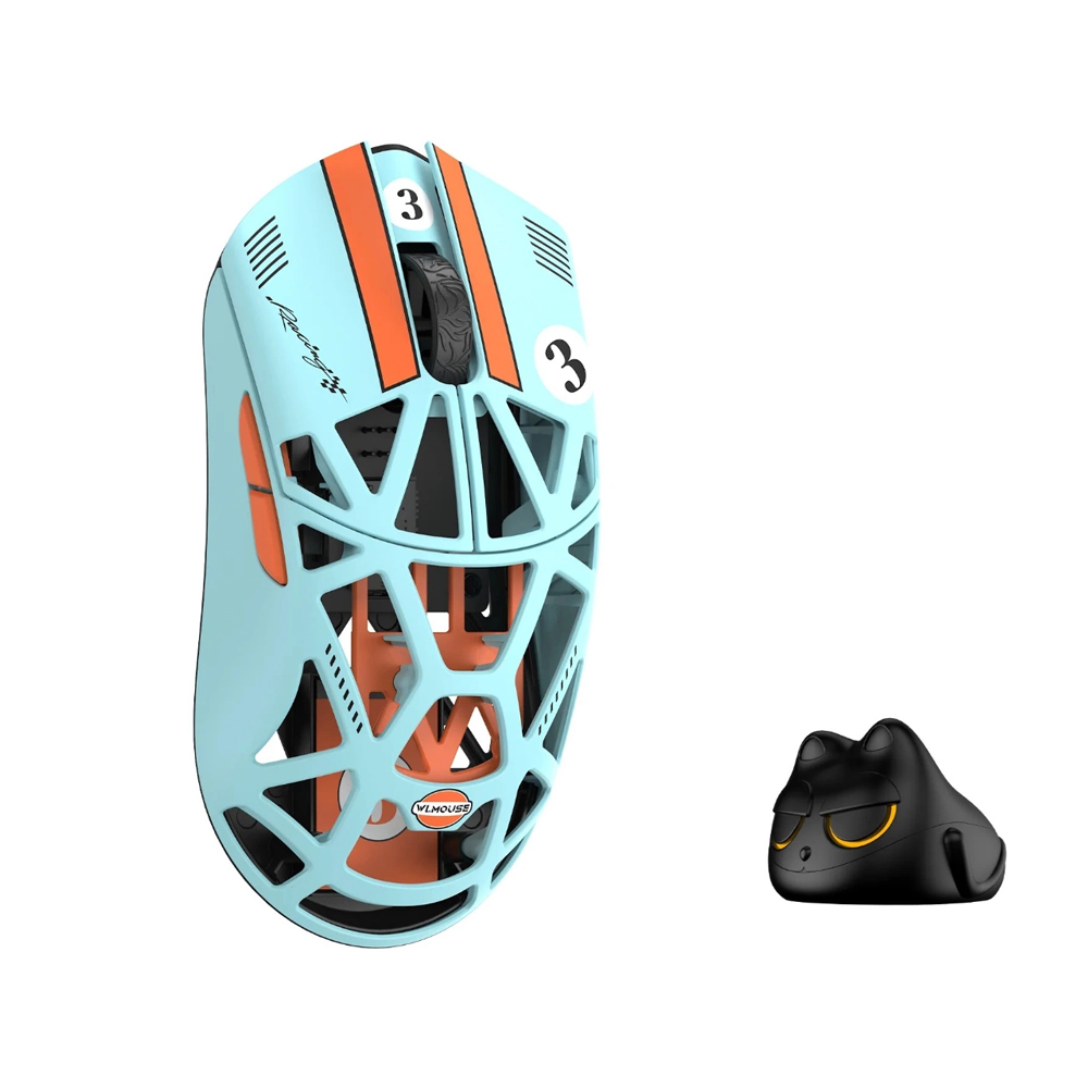 WLMouse Beast X Pro Solid Sides, Omron Opticals Switches, Blue & Orange