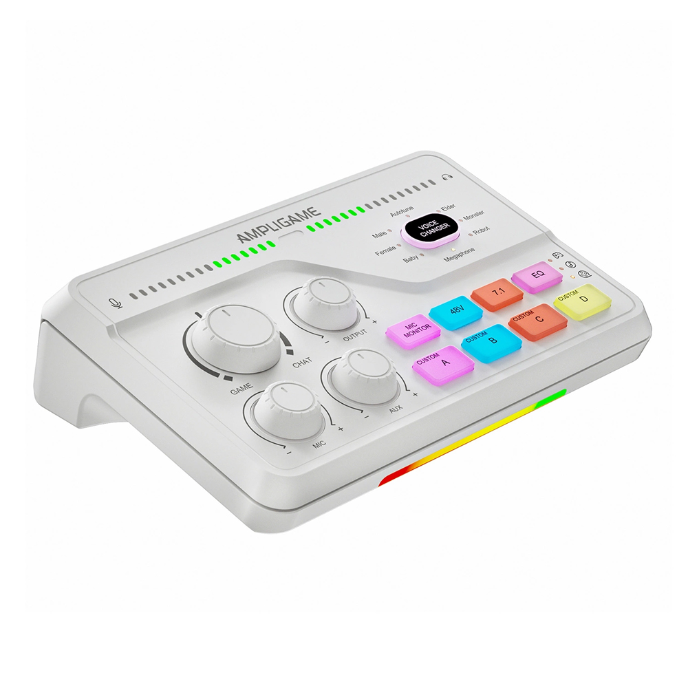 FIFINE AMPLIGAME SC8 Gaming USB Mixer, White