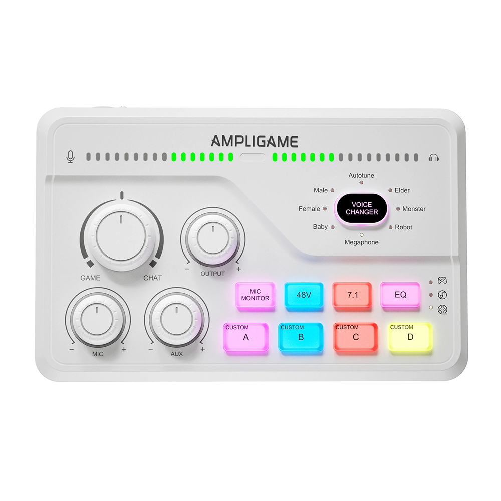 FIFINE AMPLIGAME SC8 Gaming USB Mixer, White