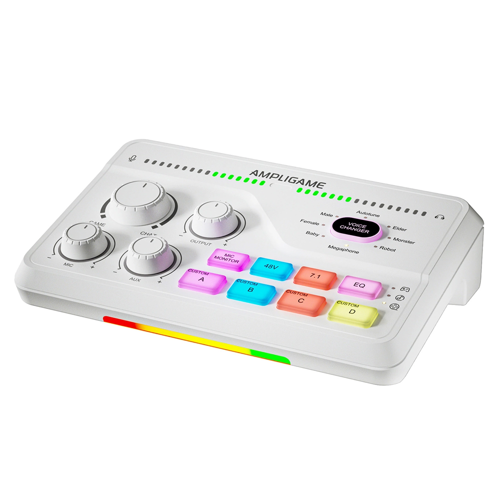 FIFINE AMPLIGAME SC8 Gaming USB Mixer, White