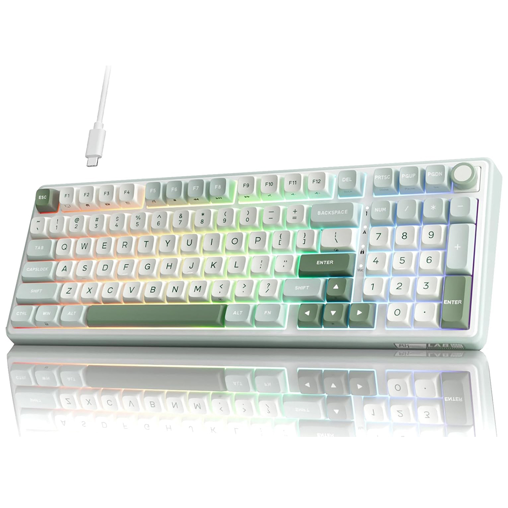 ROYAL KLUDGE R98 Pro Sky Cyan, Beige Switch, US