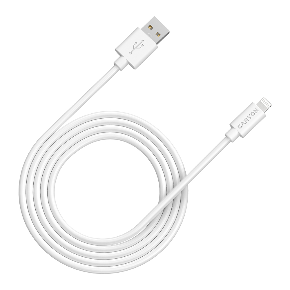 CANYON cable MFI-12 USB-A to Lightning 2m White