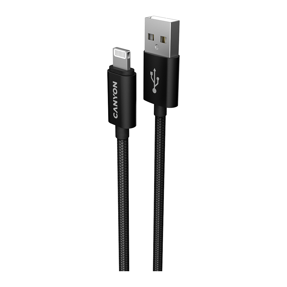 CANYON cable MFI-3 Lightning 12W 1m Black