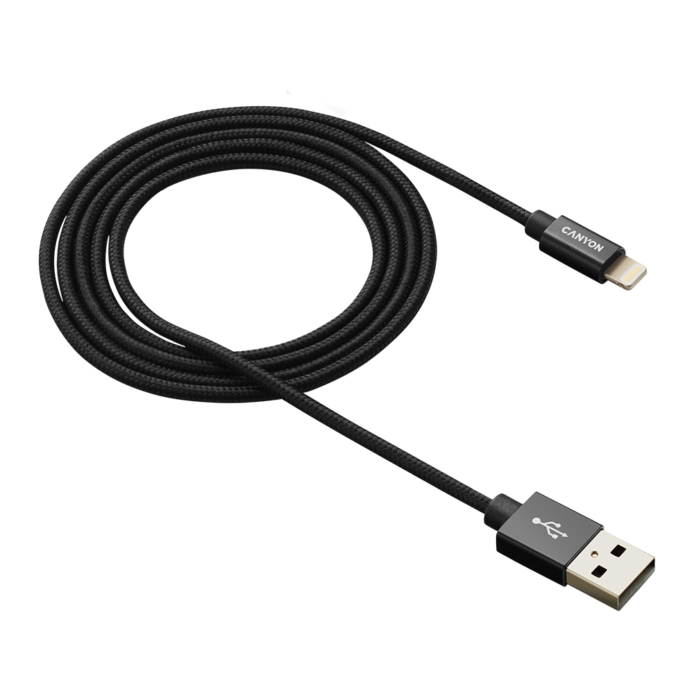 CANYON cable MFI-3 Lightning 12W 1m Black