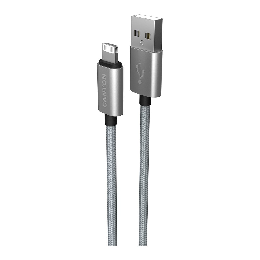 CANYON cable MFI-3 Lightning 12W 1m Grey