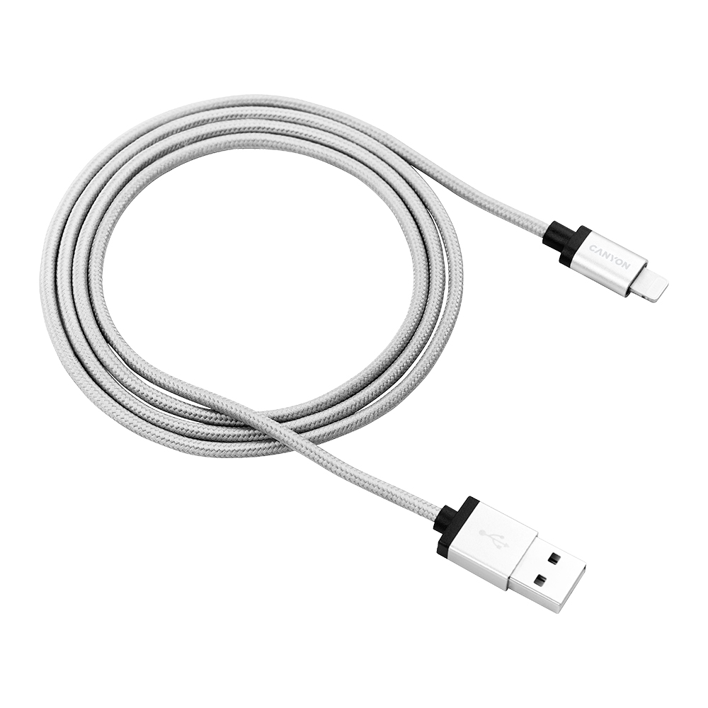 CANYON cable MFI-3 Lightning 12W 1m Grey