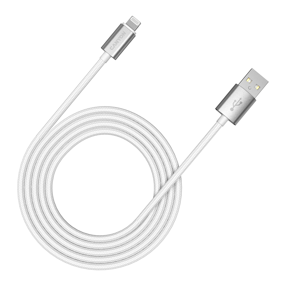 CANYON cable MFI-3 Lightning 12W 1m White