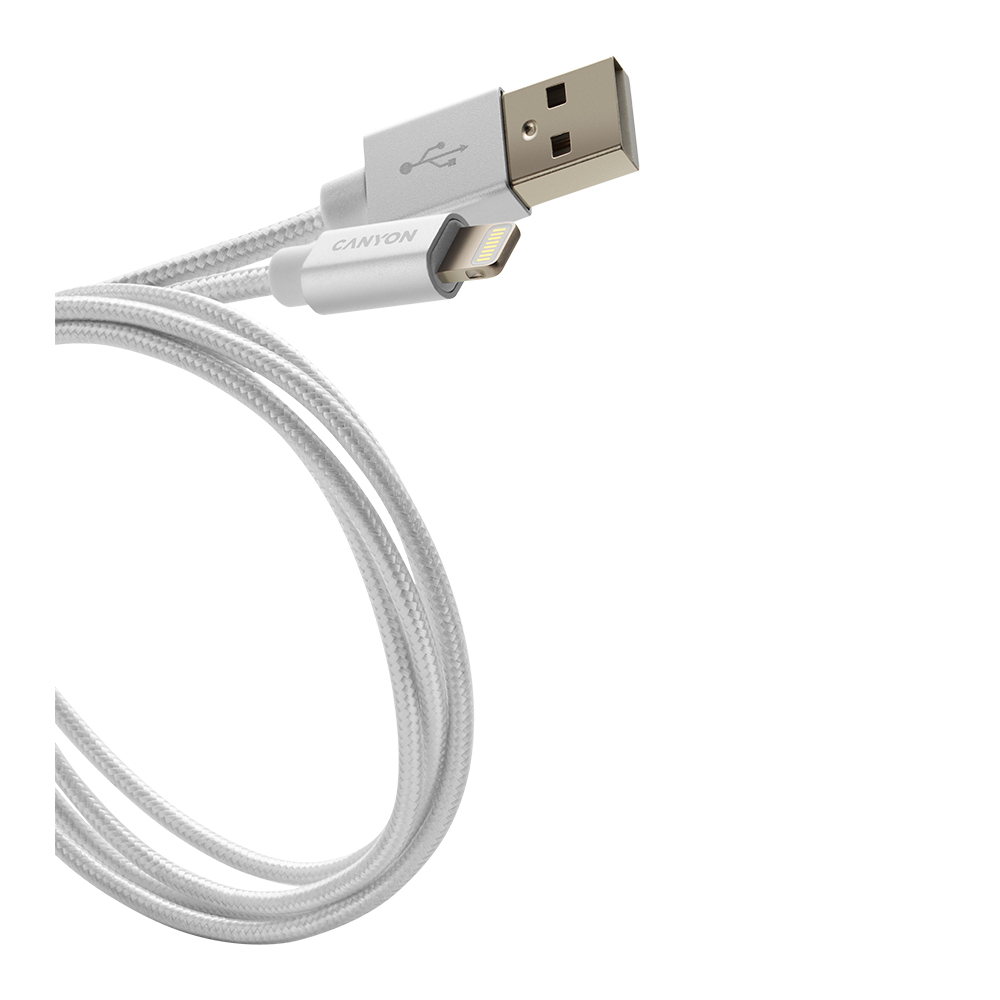 CANYON cable MFI-3 Lightning 12W 1m White