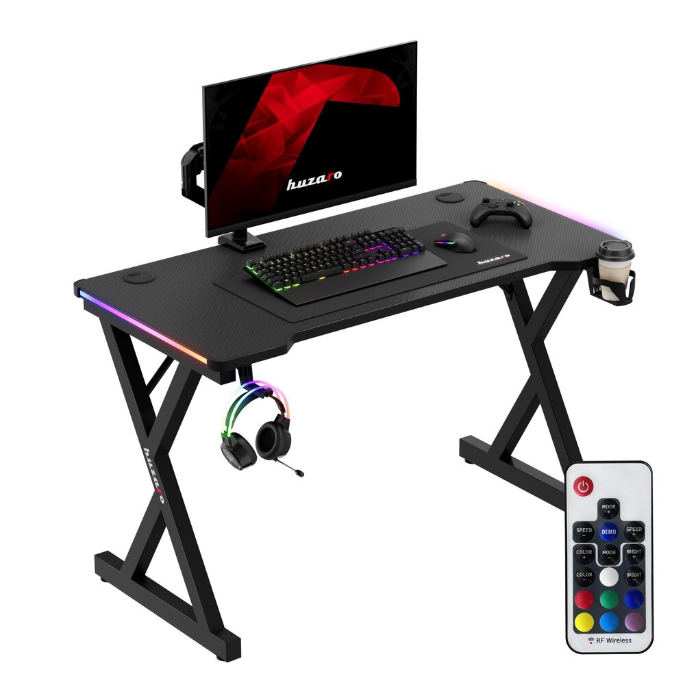 Huzaro Hero 2.3 RGB Gaming Desk, Black