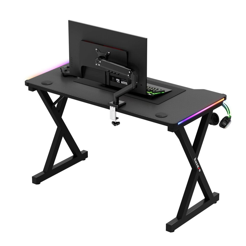 Huzaro Hero 2.3 RGB Gaming Desk, Black