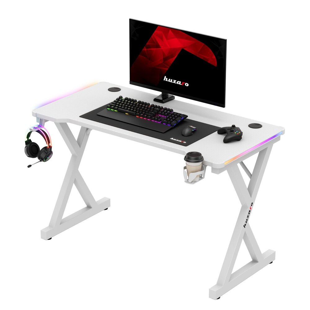 Huzaro Hero 2.3 RGB Gaming Desk, White